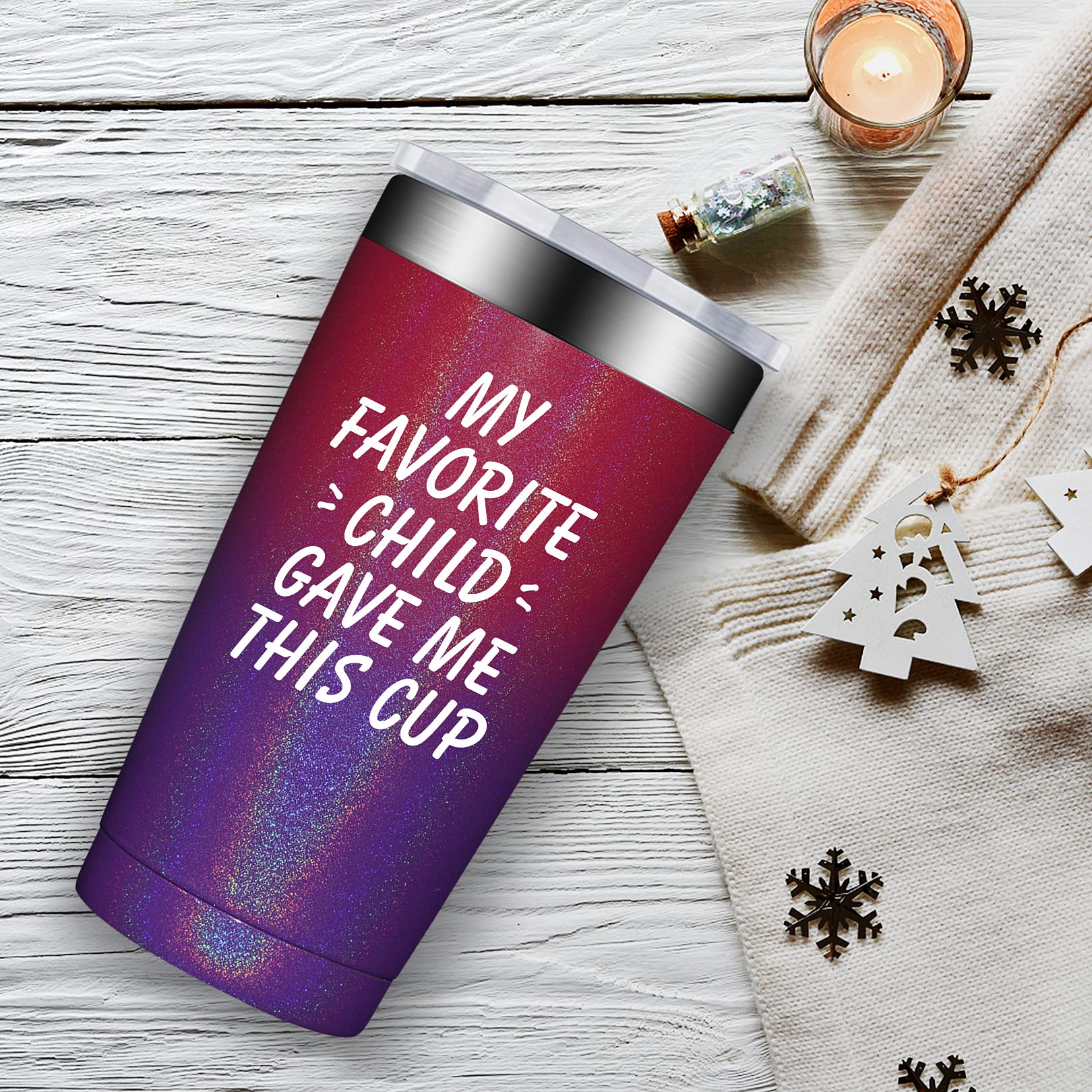 Fufandi Mom Gifts from Daughter - Mothers Day Gifts for Mom - Fathers Day Gift for Dad from Son, Kids, Child - Christmas Birthday Gifts Tumbler Cup