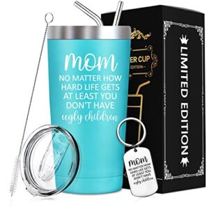 spenmeta gifts for mom - birthday gifts for mom from daughter, son, husband - mom no matter what/ugly children, christmas gifts for mother, mothers day gift idea - 20oz mom tumbler