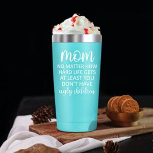 SpenMeta Gifts for Mom - Birthday Gifts for Mom from Daughter, Son, Husband - Mom No Matter What/ugly Children, Christmas Gifts for Mother, Mothers Day Gift Idea - 20oz Mom Tumbler