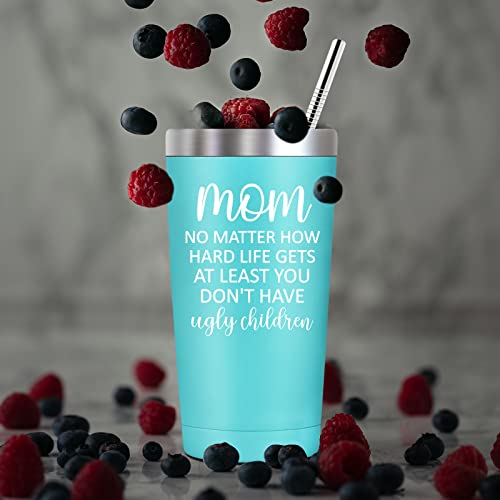 SpenMeta Gifts for Mom - Birthday Gifts for Mom from Daughter, Son, Husband - Mom No Matter What/ugly Children, Christmas Gifts for Mother, Mothers Day Gift Idea - 20oz Mom Tumbler