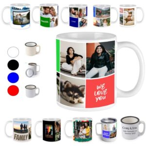 Custom Mate Coffee Mug Personalized with Photos, Images, and Text, White, Black (COFMUGWH11), 11fl oz