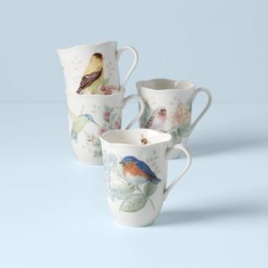 Lenox Butterfly Meadow Flutter Porcelain Mugs, Set of 4, Multicolor