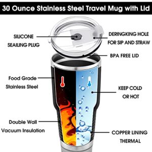 Eaasty Coach Gifts for Men Best Coach Tumbler Includes 30 oz Coach Mug and Coach Whistle Stainless Steel Travel Mug with Lid for Coach Men Women (Black,6 Pcs)