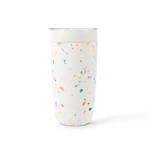 W&P Porter Insulated Tumbler 20 oz | No Metallic Aftertaste Ceramic Coated for Water, Coffee, & Tea | Wide Mouth Vacuum Insulated | Dishwasher Safe, Cream Terrazzo