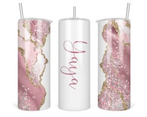 htdesigns yaya tumbler for grandma for mother's day - yaya travel mug - grandma tumbler for mother's day - cute mother's day gift for yaya, white, 20oz