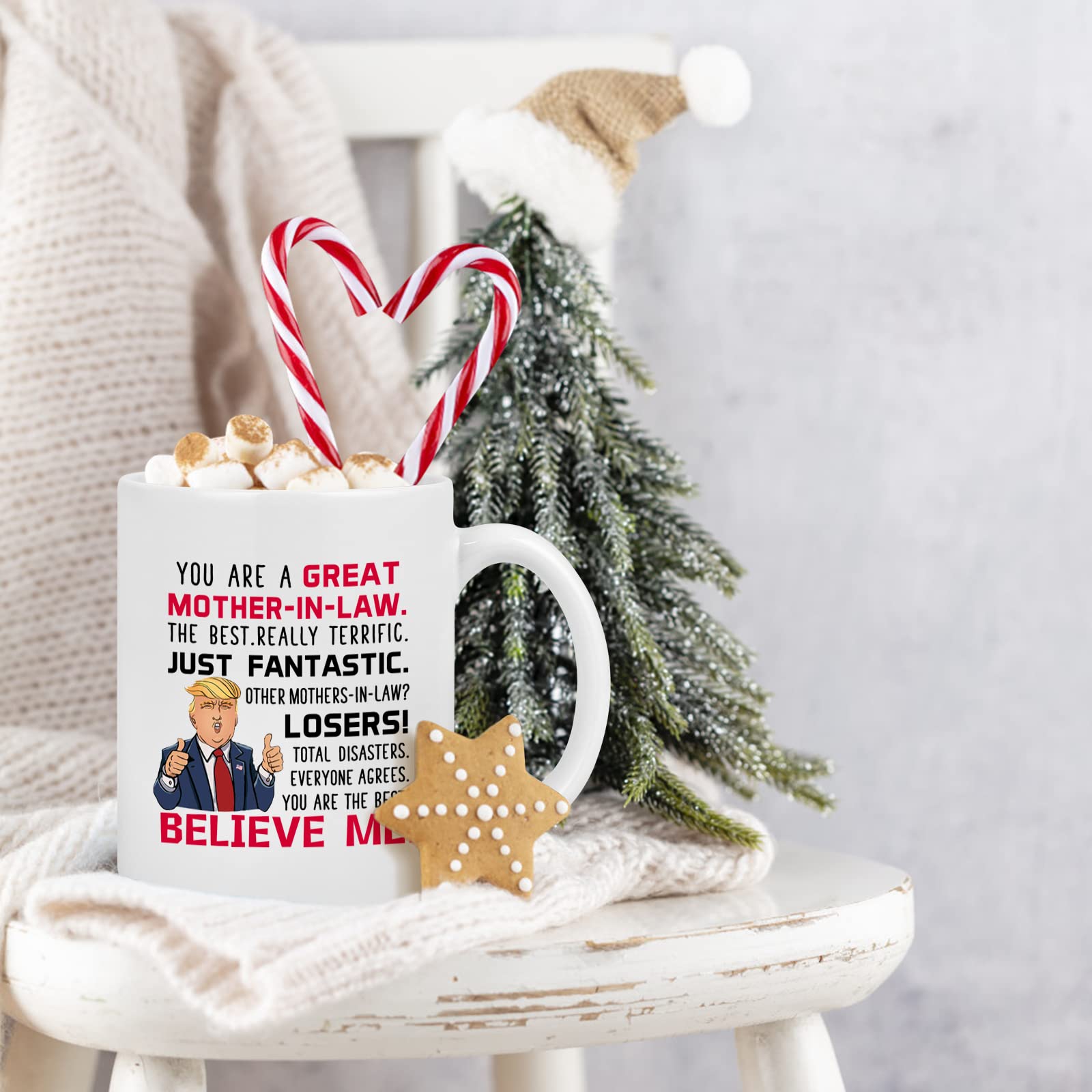 Maustic Gifts for Mother in Law, Trump Mother in Law Mug, Mother in Law Christmas Mothers Day Birthday Gifts from Daughter Son in Law, Best Future Mother-in-Law Gifts, Funny Mother in Law Mug 11 Oz