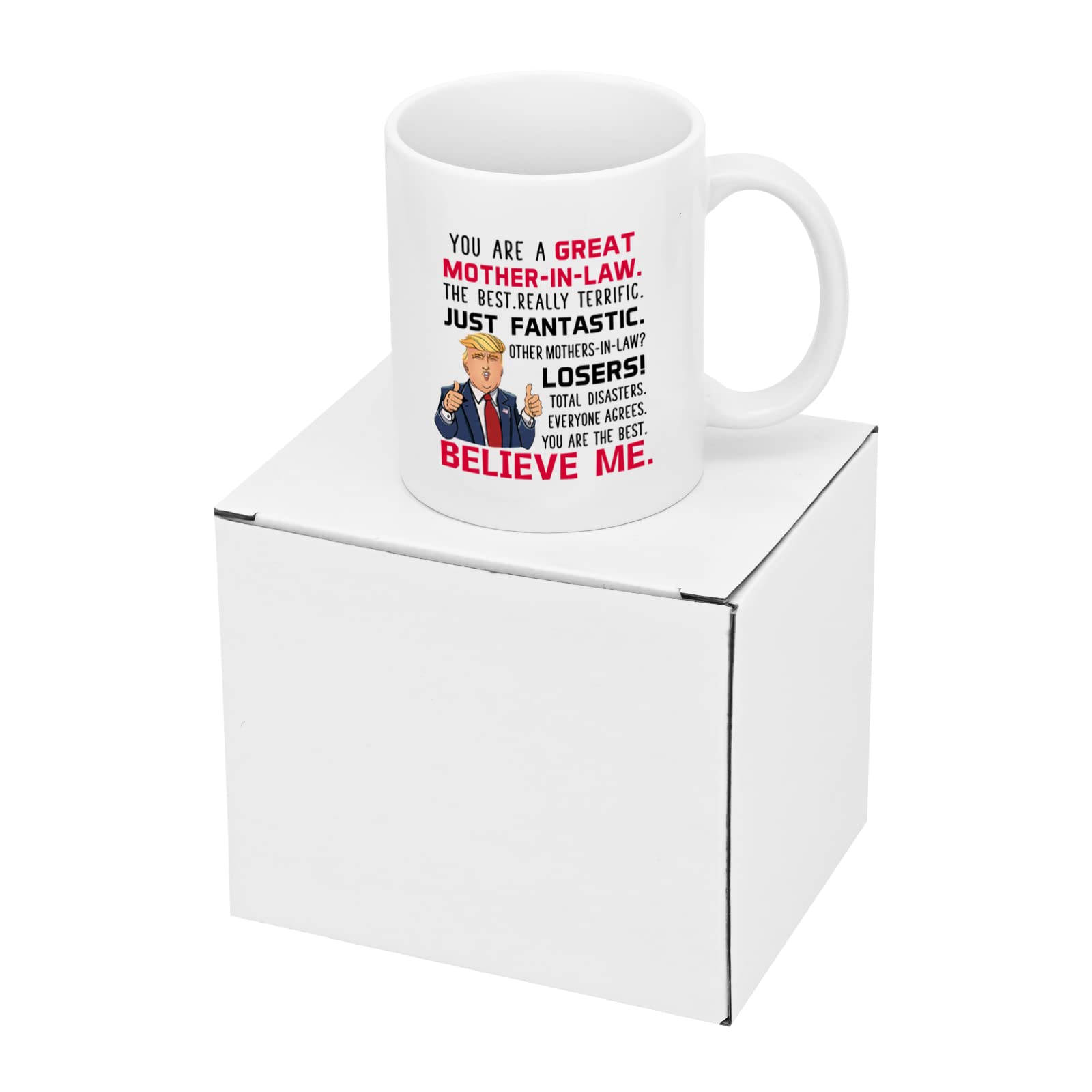 Maustic Gifts for Mother in Law, Trump Mother in Law Mug, Mother in Law Christmas Mothers Day Birthday Gifts from Daughter Son in Law, Best Future Mother-in-Law Gifts, Funny Mother in Law Mug 11 Oz