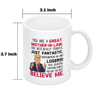 Maustic Gifts for Mother in Law, Trump Mother in Law Mug, Mother in Law Christmas Mothers Day Birthday Gifts from Daughter Son in Law, Best Future Mother-in-Law Gifts, Funny Mother in Law Mug 11 Oz