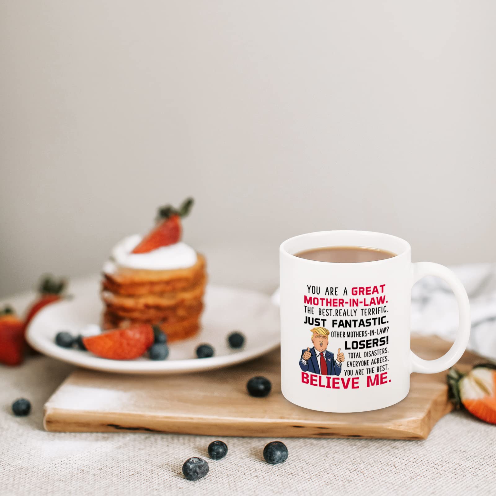 Maustic Gifts for Mother in Law, Trump Mother in Law Mug, Mother in Law Christmas Mothers Day Birthday Gifts from Daughter Son in Law, Best Future Mother-in-Law Gifts, Funny Mother in Law Mug 11 Oz