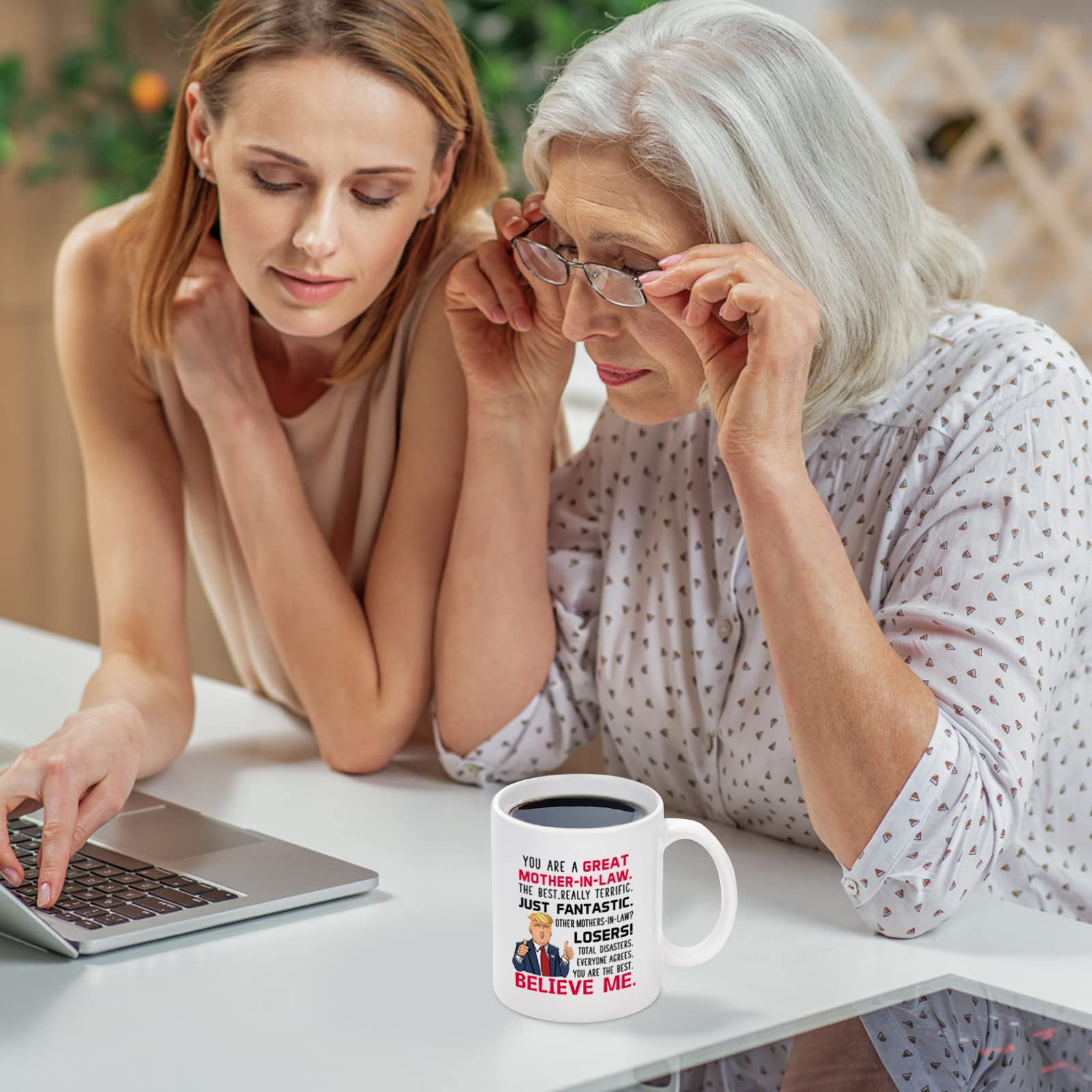 Maustic Gifts for Mother in Law, Trump Mother in Law Mug, Mother in Law Christmas Mothers Day Birthday Gifts from Daughter Son in Law, Best Future Mother-in-Law Gifts, Funny Mother in Law Mug 11 Oz