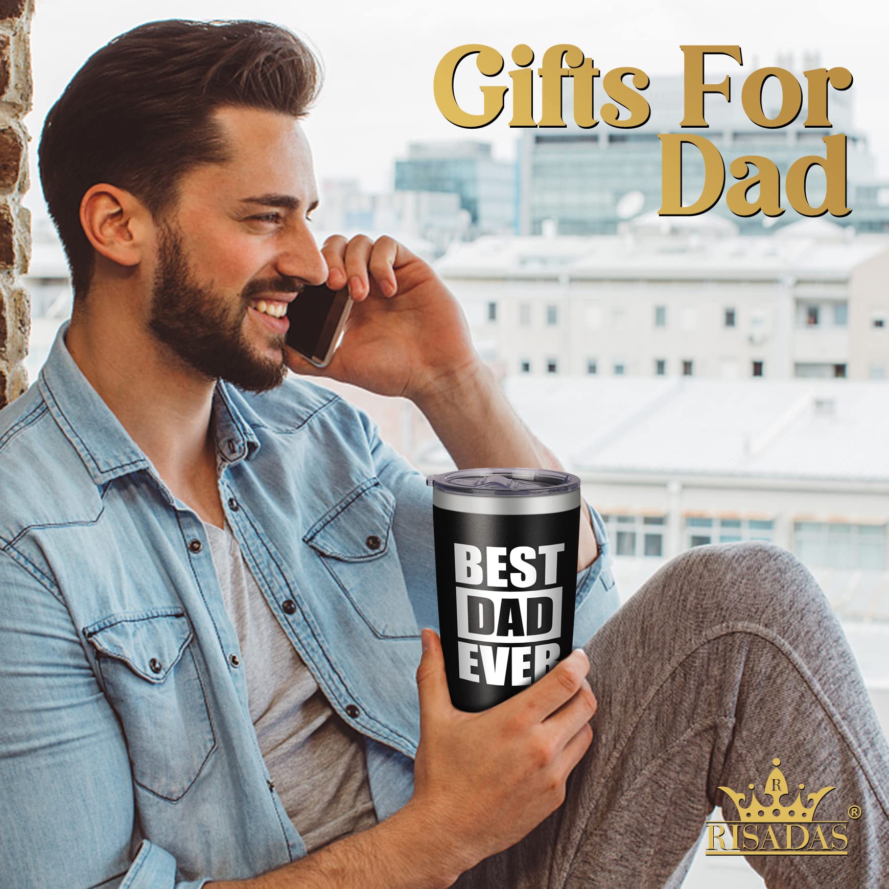 Papa Gifts - Fathers Day Perfect Gifts for Papa, Papa Gifts from Grandchildren - Birthday Gifts for Papa - Grandparents Gifts - Father's Day Gift for Papa, Best Papa Ever, 20 oz Tumbler