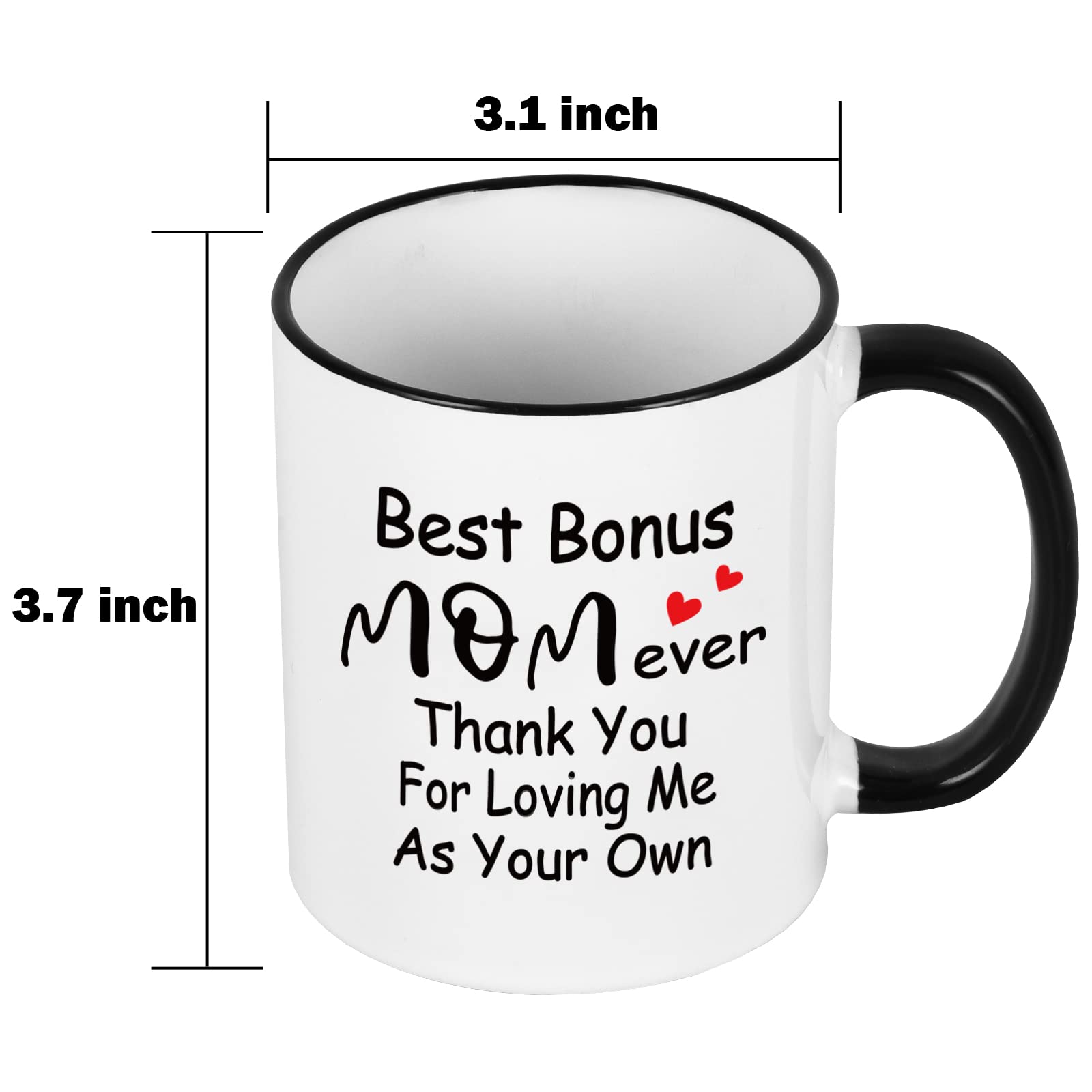 Cabtnca Bonus Mom Gifts, Best Bonus Mom Ever Mug, Bonus Mom Mothers Day Gifts, Bonus Mom Mug, Bonus Mom Gifts from Daughter, Step Mom Mothers Day Gifts, Bonus Mom Birthday Christmas Gifts, 11Oz