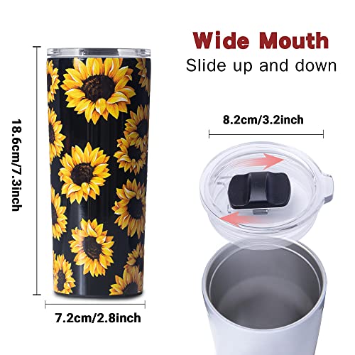 BBoelia Sunflower Gifts For Women Tumbler Birthday Cups Gifts For Mom Insulated Gifts For couples Boyfriend Wife Personalized Coffee Mug Unique 20 oz