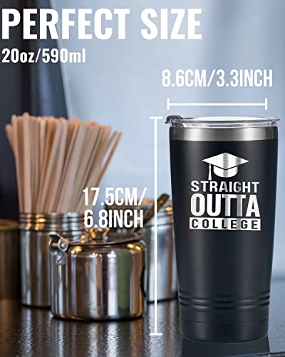 Onebttl College Graduation Gifts 2023 - Out College, Funny Graduation Gifts for Him as Party Supplies, Graduation Decorations, Back to School, 20oz Insulated Stainless Steel Tumbler with Lid