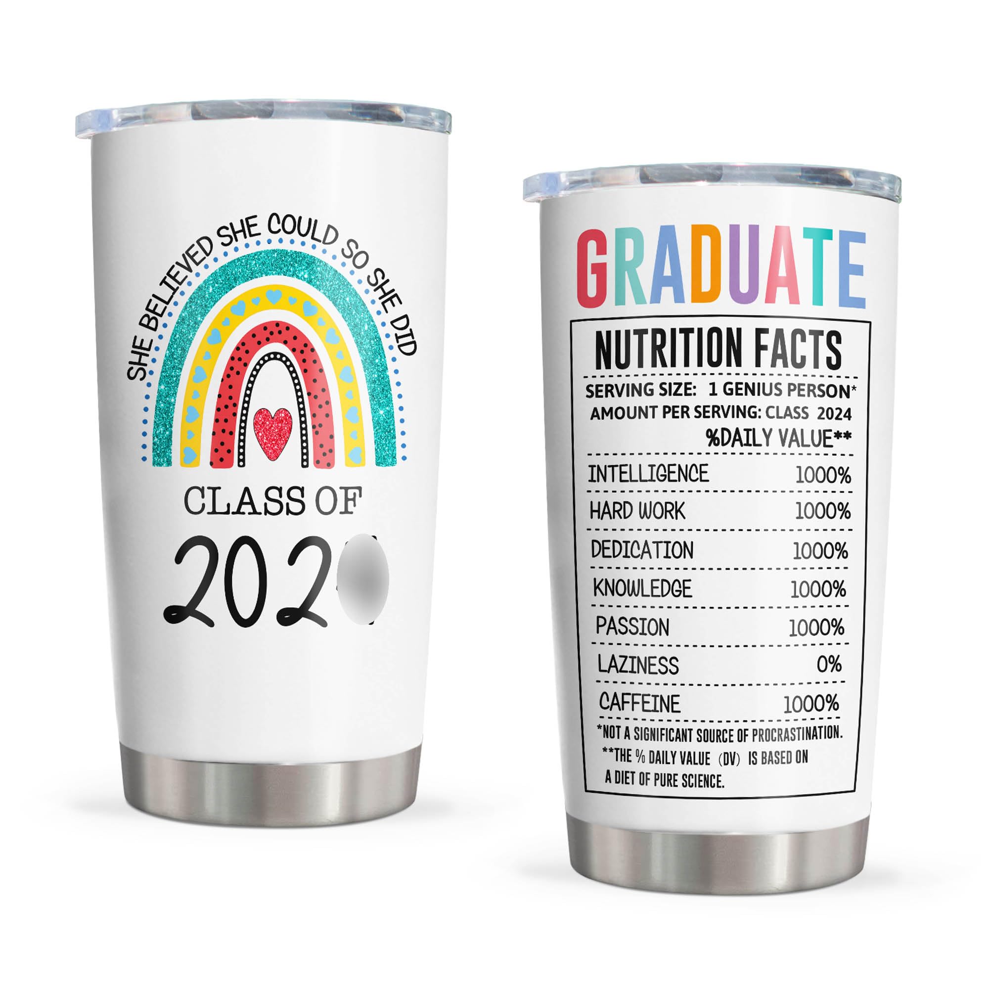 Vuxoye Graduation Gifts Tumbler, Graduation Gifts for Women 2024, Class of 2024 Gifts Coffee Mug, Graduation Gifts for Her, High School/College Graduation Gifts, Masters Degree Graduation Gifts