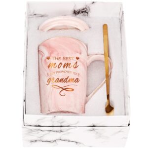 The Best Moms Get Promoted To Grandma Mug New Grandma Mug Gift for Grandma Grandma Gift for Mothers Day from Granddaughter Grandson Mug Birthday Gift for Grandma 14 Ounce Gift Box Pink