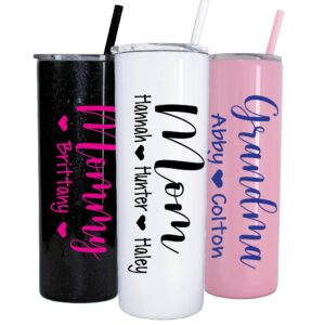 avito 20 oz personalized mom tumbler with kids' names - gift for mom - mother's day gift - stainless steel - vacuum insulated - mom gift - mothers' day gift - grandma gift - grandma tumbler