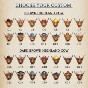 MAHOMAY Personalized Highland Cow Gifts for Mom, Rodeo Mom, Gift For Mom From Daughter Son, Highland Cow Mom Wife Grandma, Coffee Travel Mug Birthday Christmas Cups For Women 20oz Skinny Tumbler