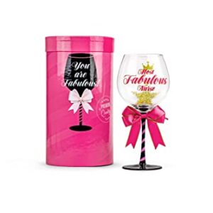 GLASSIQUE CADEAU Fabulous Nurse Gift Wine Glass for Women | Appreciation, Happy Birthday, Happy Retirement Gift Idea for Your Nurse, RN Nurse, Practitioner, Coworker | Thank You Present