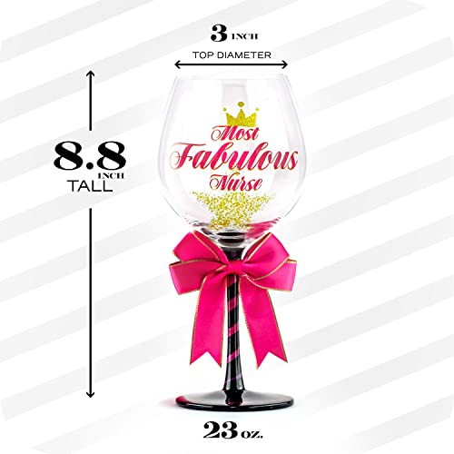GLASSIQUE CADEAU Fabulous Nurse Gift Wine Glass for Women | Appreciation, Happy Birthday, Happy Retirement Gift Idea for Your Nurse, RN Nurse, Practitioner, Coworker | Thank You Present