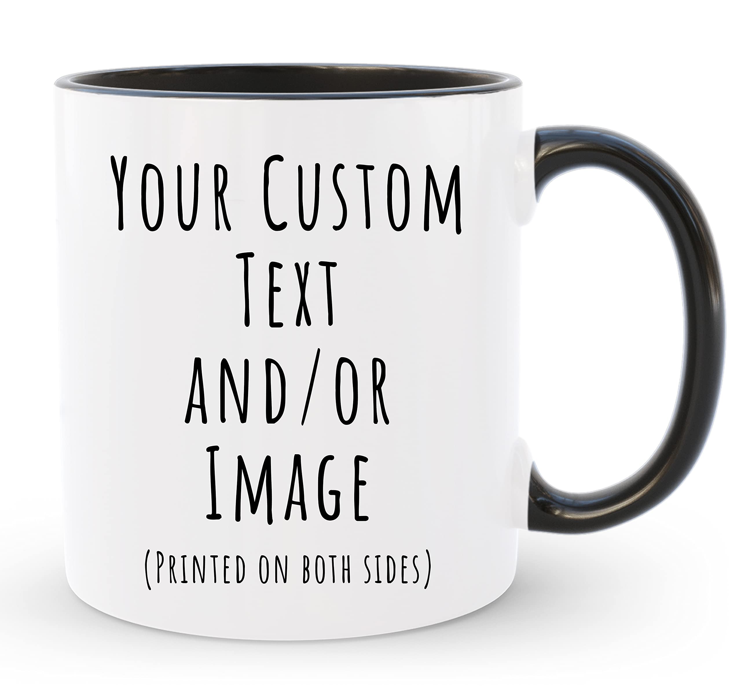 HomeBee Personalized Coffee Mug | Custom Photo Text or Logo Ceramic Mug | Customized 11 Oz Tea Cup – Unique Gift for Men & Women | Taza Personalizadas Design with Picture and Words | White – Black