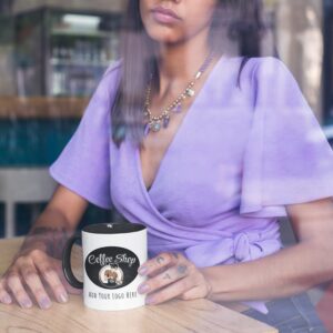 HomeBee Personalized Coffee Mug | Custom Photo Text or Logo Ceramic Mug | Customized 11 Oz Tea Cup – Unique Gift for Men & Women | Taza Personalizadas Design with Picture and Words | White – Black