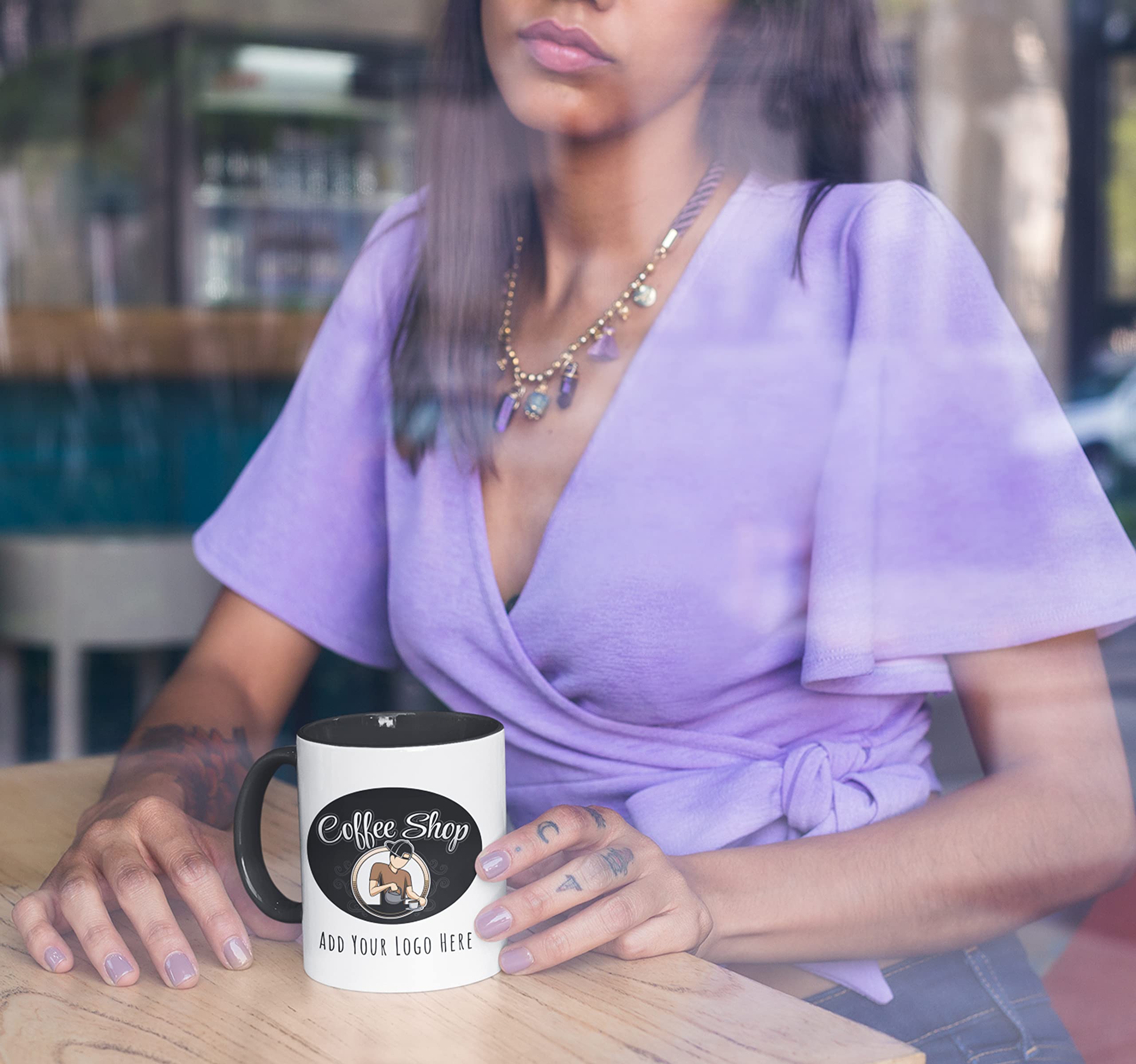 HomeBee Personalized Coffee Mug | Custom Photo Text or Logo Ceramic Mug | Customized 11 Oz Tea Cup – Unique Gift for Men & Women | Taza Personalizadas Design with Picture and Words | White – Black