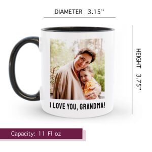 HomeBee Personalized Coffee Mug | Custom Photo Text or Logo Ceramic Mug | Customized 11 Oz Tea Cup – Unique Gift for Men & Women | Taza Personalizadas Design with Picture and Words | White – Black