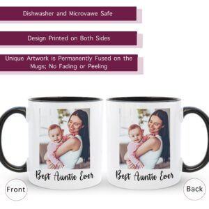 HomeBee Personalized Coffee Mug | Custom Photo Text or Logo Ceramic Mug | Customized 11 Oz Tea Cup – Unique Gift for Men & Women | Taza Personalizadas Design with Picture and Words | White – Black