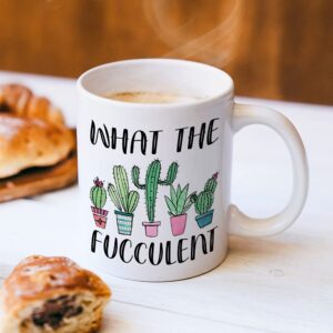 Fatbaby What the Fucculent Cactus Succulent Plant Gardening Gifts for women, Funny Novelty Coffee Mug for Plant Lady, Gifts for Plant Lover