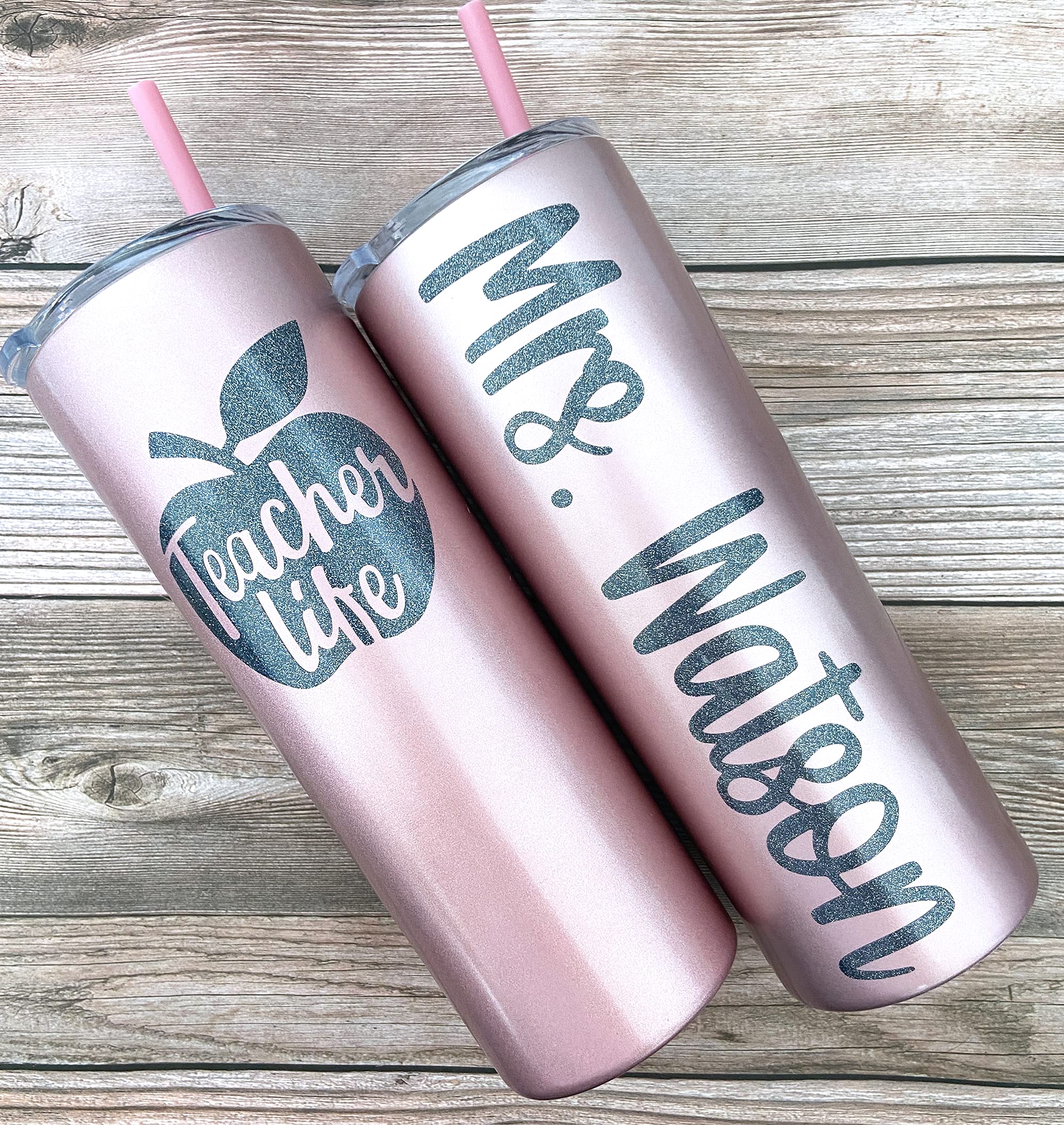 AVITO 20 oz Teacher Tumbler - Personalized Gift for Teacher - Stainless Steel Tumbler with Lid and Straw - Gifts for Teacher - Teacher Life Tumbler - Teacher Gifts