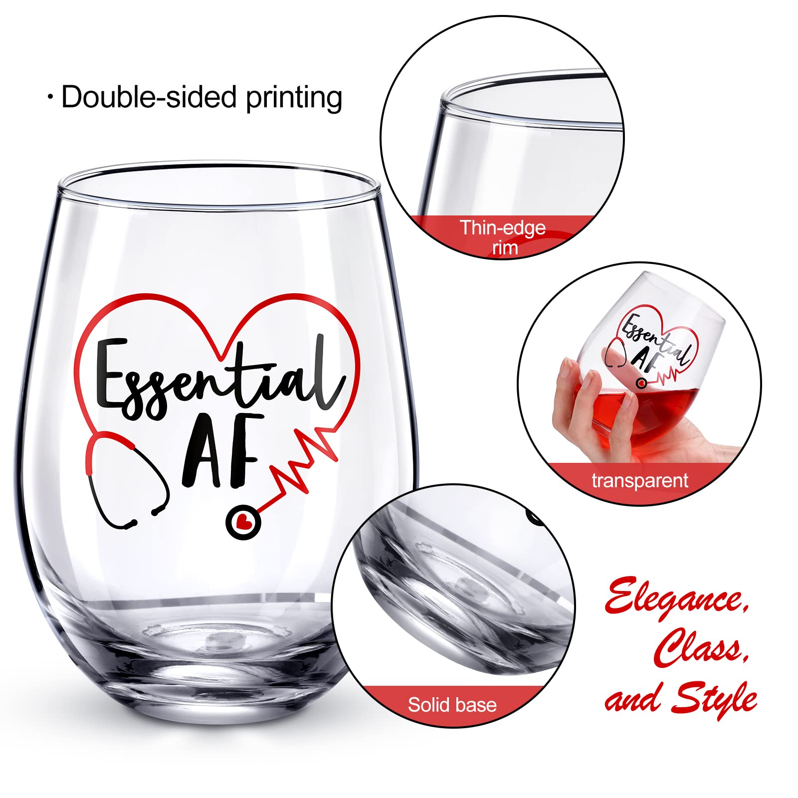 2 Pieces Nurse Need Too and Stemless Glass, Essential Glass Gift Set Glass Gift Present for Women Male Nursing School Student Graduation Birthday Party Nurses Day