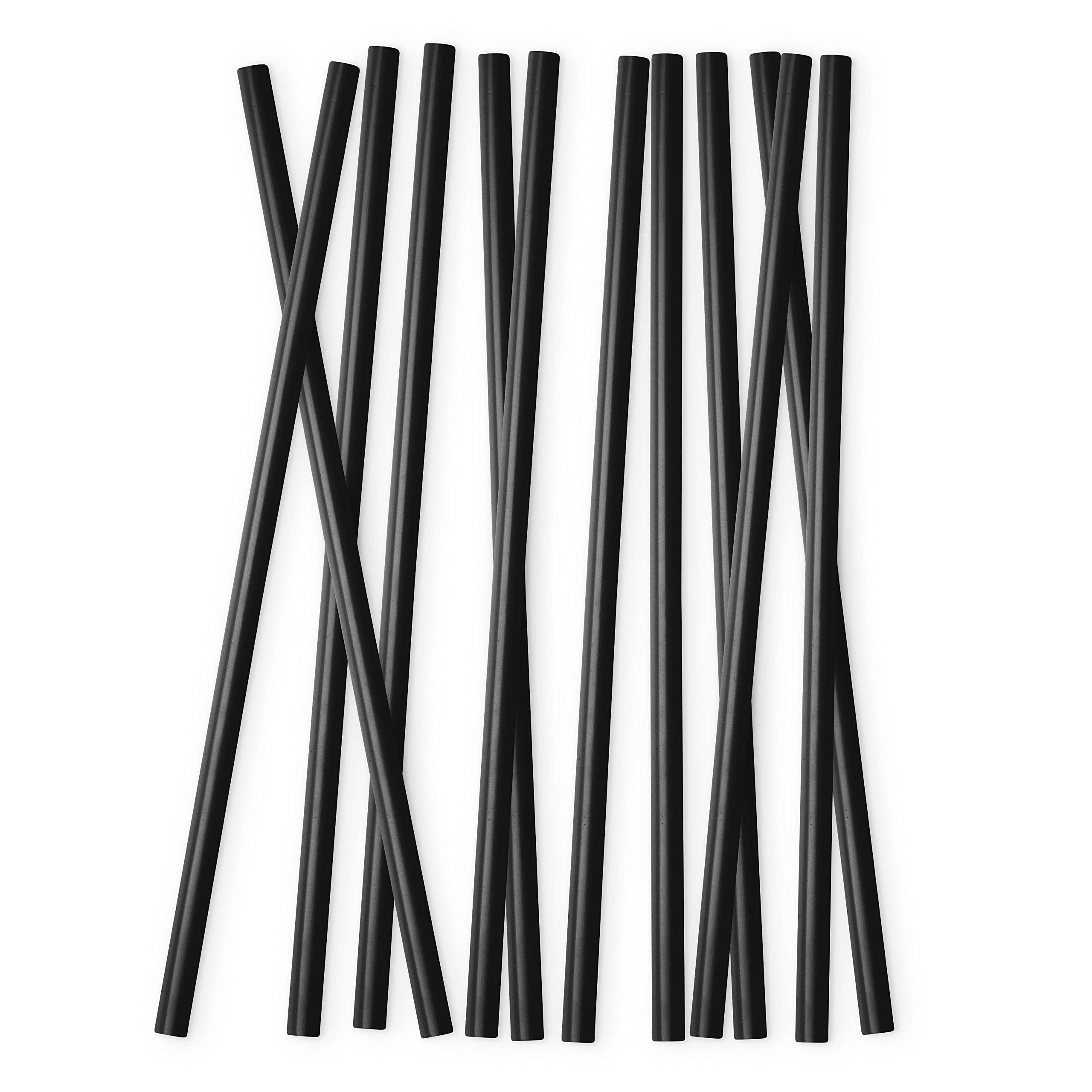 Simple Modern Plastic Reusable Straws | BPA Free and Waste Reducing Plastic Straw for Tumblers and Travel Mugs | Trek Collection | 12 Count (Pack of 1) | Midnight Black