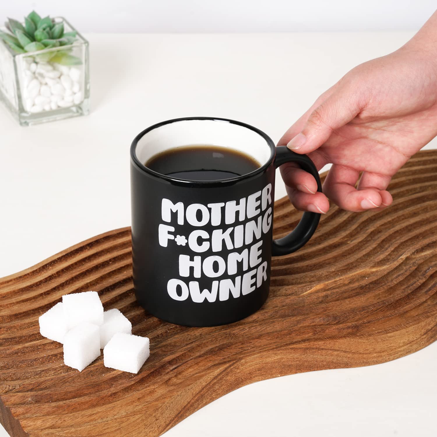 Housewarming Gifts for Men, Women - First Home House Gifts For New Home Owner - Funny First Time House Warming Gift Ideas - Mother Effing Homeowner - Matte Black Mug, 11.5oz Coffee Cup