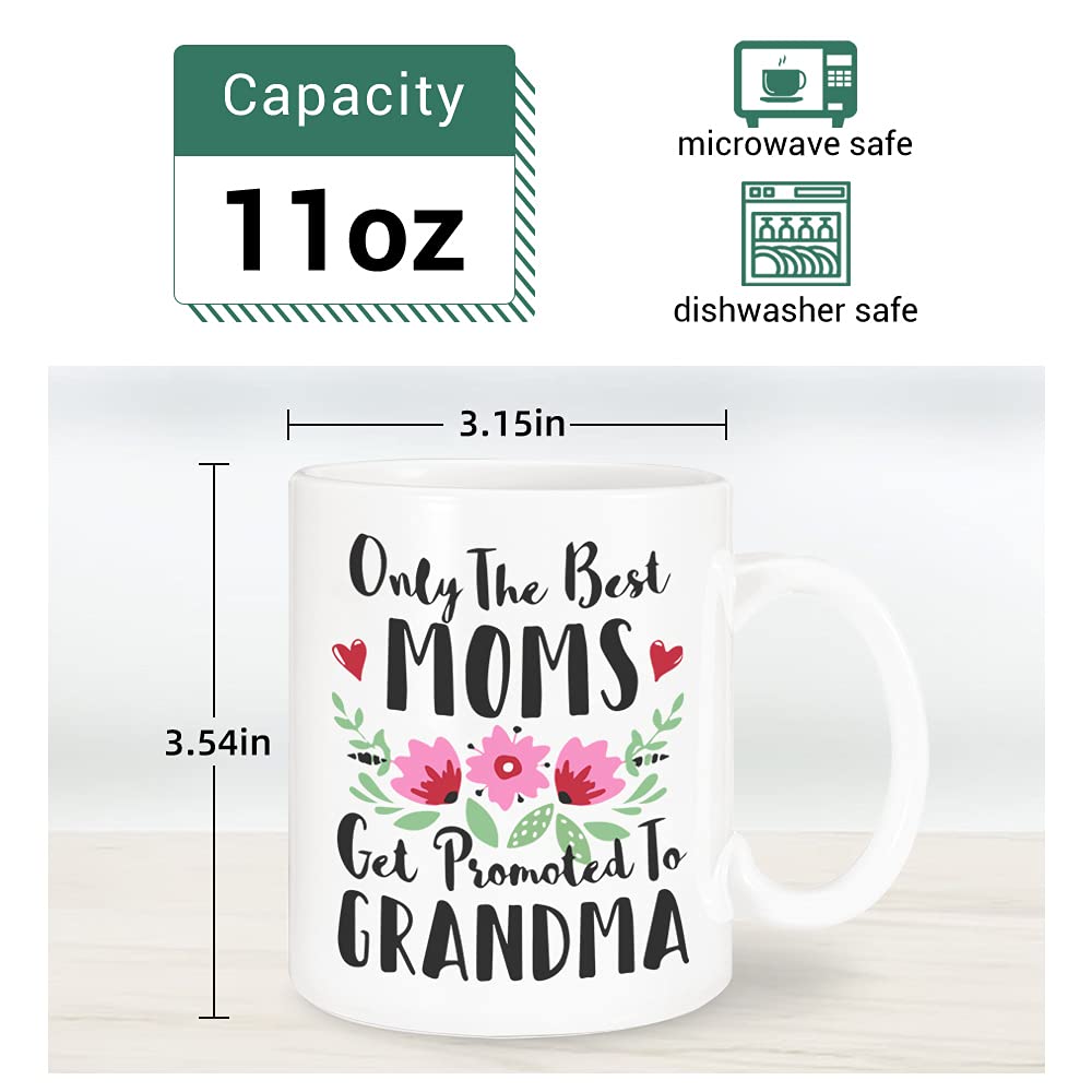 Funexara New Grandma Gift -First Time Grandmother Mug-Promoted to Grandma Surprise Announcement-11oz Cup Baby Reveal-Present from Grandchildren on Birthday, Mothers Day, Christmas