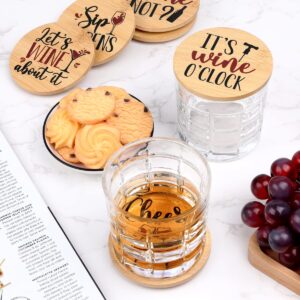 Xylolfsty Funny Wine Glass Covers to Keep Bugs Out Wood Drinking Glass Lids Appetizer Glass Toppers Outdoor Drink Covers for Coffee Mugs, and Water Glasses Bamboo Wine Accessories Housewarming Gift