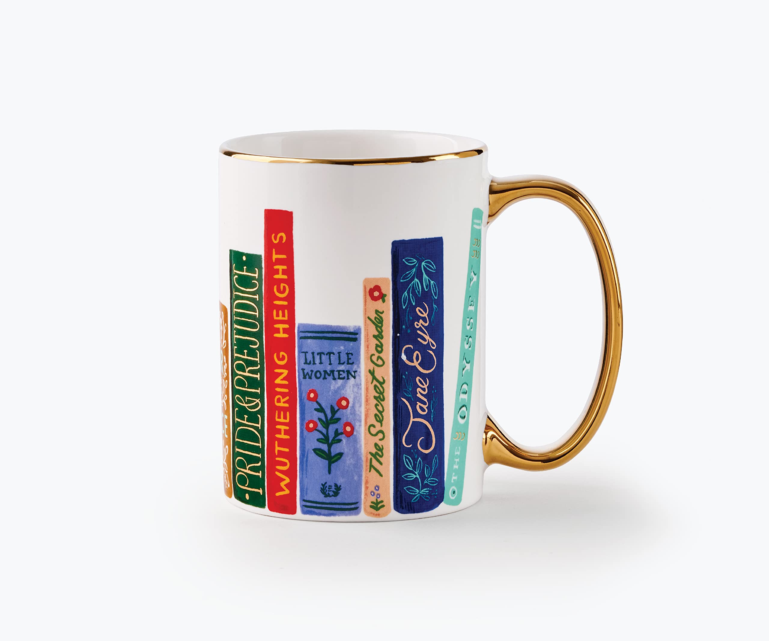 RIFLE PAPER CO. Book Club Mug, for Everyday Use and Gatherings with Unique Designs, for Friends and Family Anytime of the Year, Coffee Tea Enthusiasts and more