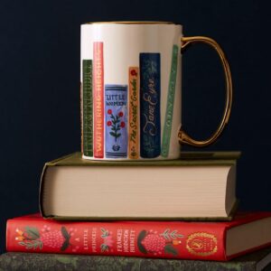 RIFLE PAPER CO. Book Club Mug, for Everyday Use and Gatherings with Unique Designs, for Friends and Family Anytime of the Year, Coffee Tea Enthusiasts and more