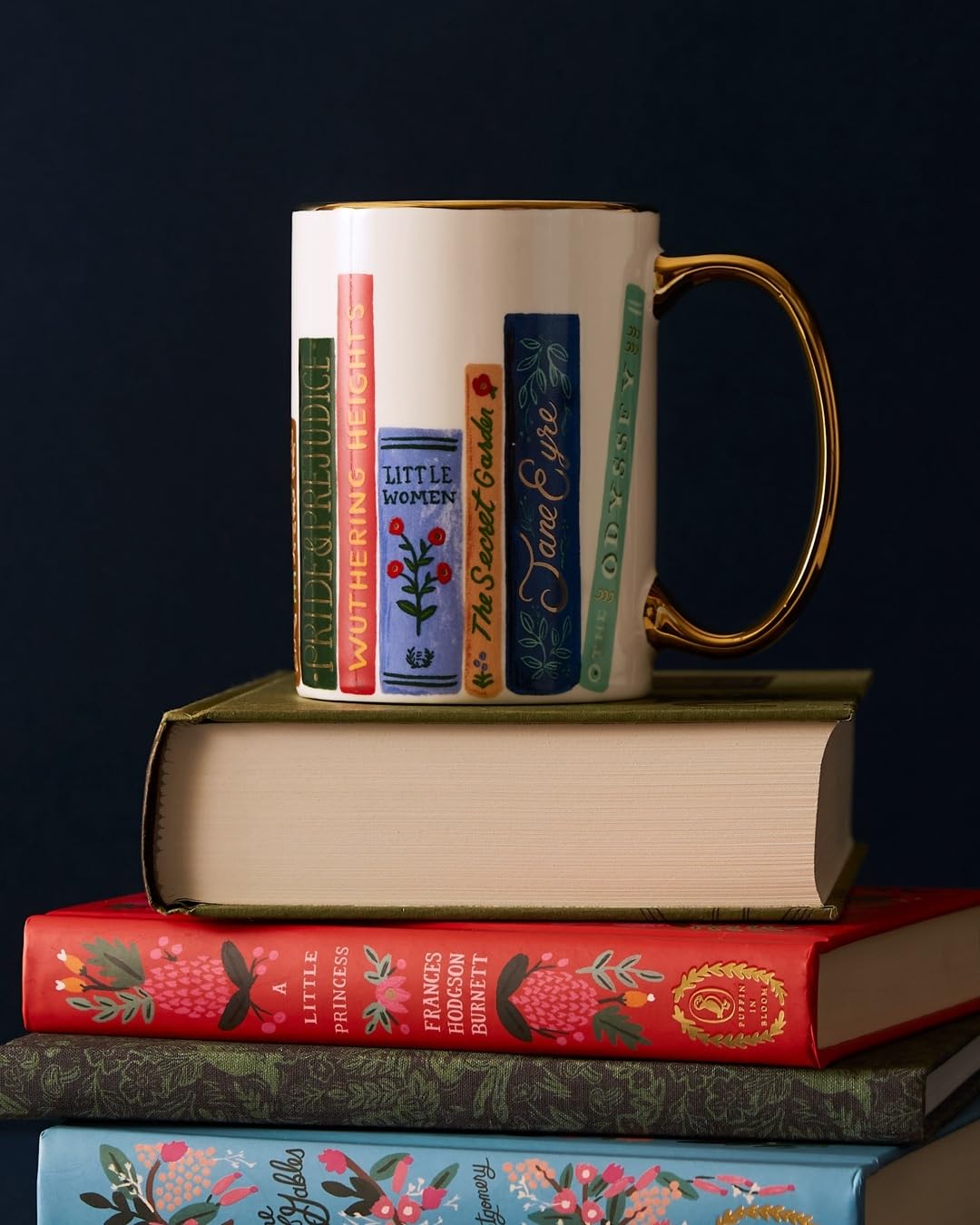 RIFLE PAPER CO. Book Club Mug, for Everyday Use and Gatherings with Unique Designs, for Friends and Family Anytime of the Year, Coffee Tea Enthusiasts and more