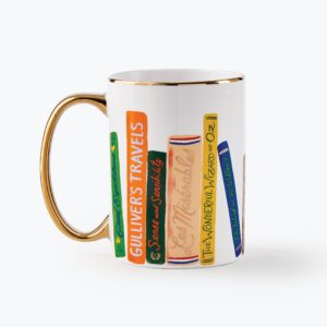 RIFLE PAPER CO. Book Club Mug, for Everyday Use and Gatherings with Unique Designs, for Friends and Family Anytime of the Year, Coffee Tea Enthusiasts and more