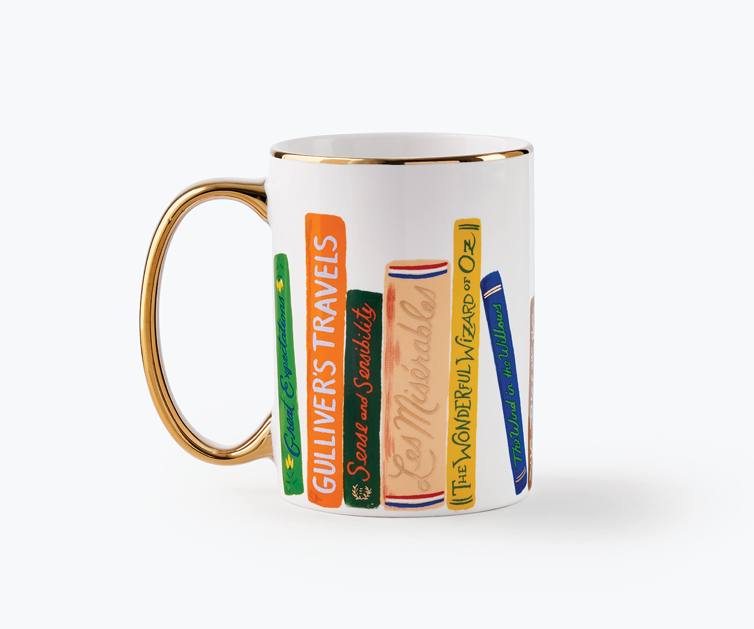 RIFLE PAPER CO. Book Club Mug, for Everyday Use and Gatherings with Unique Designs, for Friends and Family Anytime of the Year, Coffee Tea Enthusiasts and more