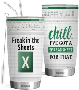 kydopal freak in the sheets excel mug, freak in the sheets spreadsheet, accounting gift for boss na cpa,cfo, coworkers, men, women,accounting graduation gifts excel tumbler 20oz with straw