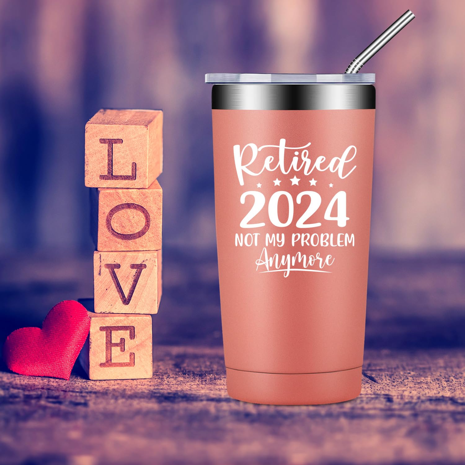 Fufandi Retired 2024 Not My Problem Anymore - Retirement Gifts for Women 2024 - Funny 2024 Retirement Gifts for Women, Coworkers, Teacher, Nurse, Doctor, Mom - Retirement Tumbler