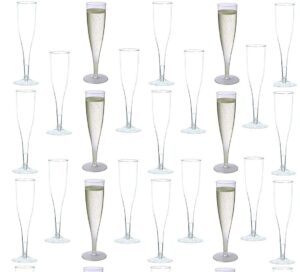oojami 30 pc clear plastic classicware glass like champagne wedding parties toasting flutes