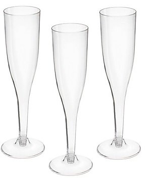 Oojami 30 pc Clear Plastic Classicware Glass Like Champagne Wedding Parties Toasting Flutes