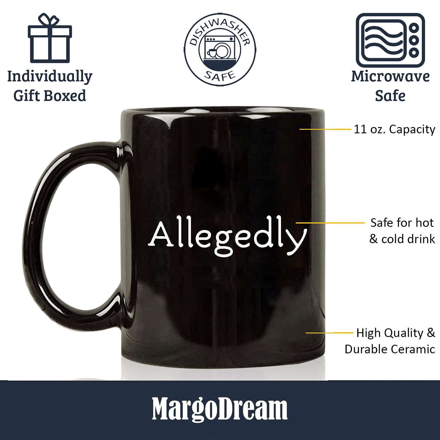 Allegedly Mug, Lawyer Gifts Appreciation Funny Mug, Allegedly Unique Gift for Men Women, Lawyer, Future Lawyer, Law Student Graduation, Attorney, Birthday, Christmas, Black Coffee Mug 11Oz