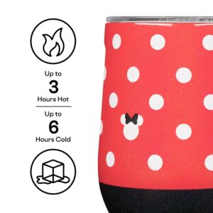 Corkcicle Disney Minnie Insulated Canteen Travel Water Bottle, Triple Insulated with Easy Grip, Keeps Beverages Cold for 25 Hours or Warm for 12 Hours, 16 oz, Polka Dot Red