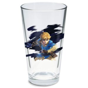 Controller Gear Legend of Zelda pint Glasses 16 oz - Calamity Ganon and Link, Set of 2 - Official Nintendo Product - Not Machine Specific, Clear (DW16OZGL-2PECL)