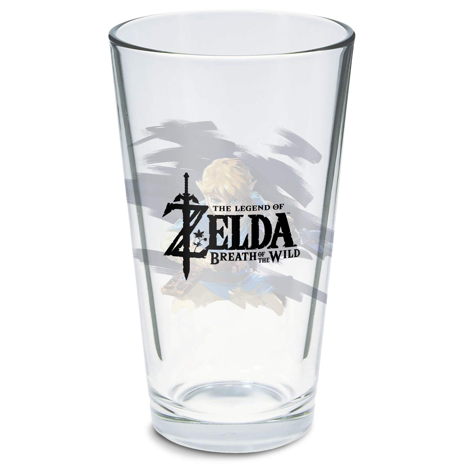 Controller Gear Legend of Zelda pint Glasses 16 oz - Calamity Ganon and Link, Set of 2 - Official Nintendo Product - Not Machine Specific, Clear (DW16OZGL-2PECL)