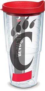 tervis made in usa double walled university of cincinnati bearcats insulated tumbler cup keeps drinks cold & hot, 16oz mug, emblem - quartz